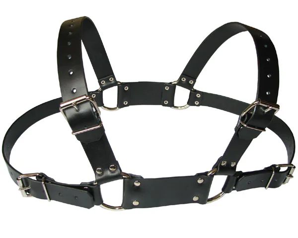 Harness černý kožený na hrudník (nejen) pro dog play. Cena 2000 Kč