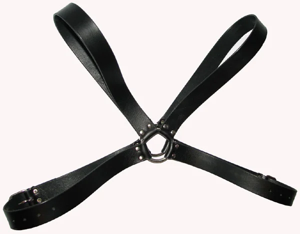 Harness černý kožený na hrudník, tvar X. Cena 1600 Kč