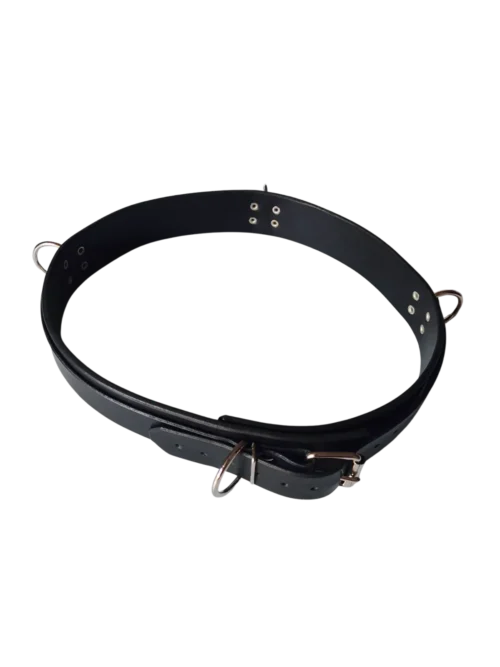 Černý kožený bondage opasek